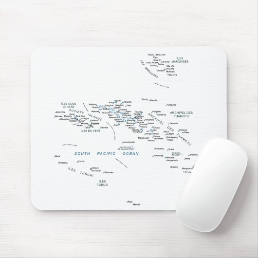 Frans-Polynesië Map Mousepad Muismat (Met muis)