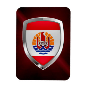Frans Polynesië Mettalisch Embleem Magneet