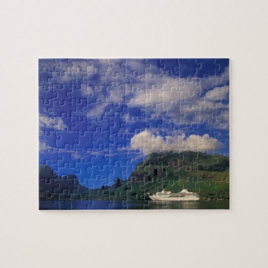 Frans-Polynesië, Moorea. Cooks Bay. Cruiseschip 3 Legpuzzel (Horizontaal)