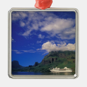 Frans-Polynesië, Moorea. Cooks Bay. Cruiseschip 3 Metalen Ornament