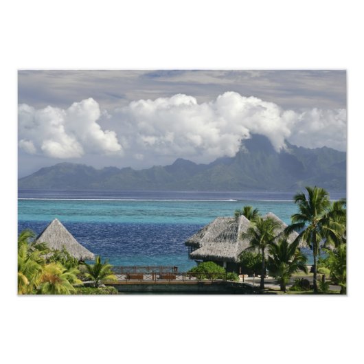 Frans-Polynesië, Moorea. Een uitzicht op het eilan Foto Afdruk (Voorkant)