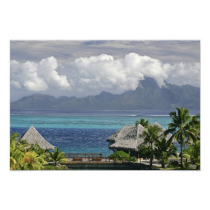 Frans-Polynesië, Moorea. Een uitzicht van het eila Foto Afdruk