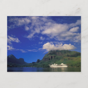 Frans-Polynesië, Moorea. Koekbaai. Cruiseschip 3 Briefkaart