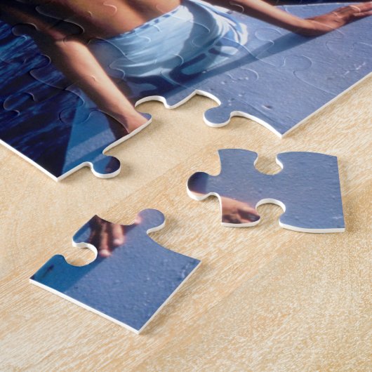 Frans-Polynesië, Moorea. Vrouw die geniet van uitz Legpuzzel (Zijkant)