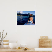 Frans-Polynesië, Moorea. Vrouw die geniet van uitz Poster (Keuken)