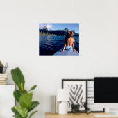 Frans-Polynesië, Moorea. Vrouw geniet van het uitz Poster (Thuiskantoor)