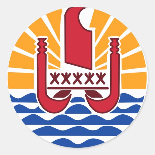 Frans-Polynesië PF Ronde Sticker (Voorkant)