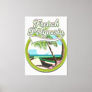 Frans-Polynesië reizen logo. Canvas Afdruk