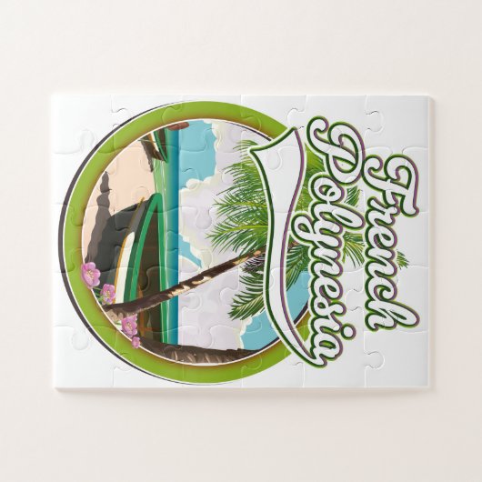 Frans-Polynesië reizen logo. Legpuzzel (Horizontaal)