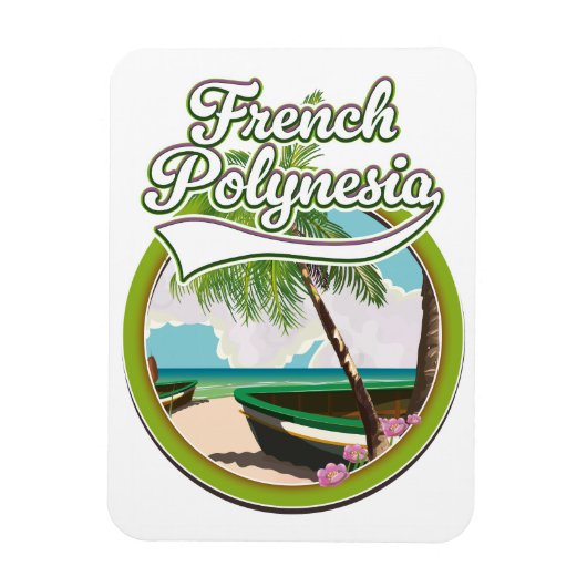 Frans-Polynesië reizen logo. Magneet (Verticaal)