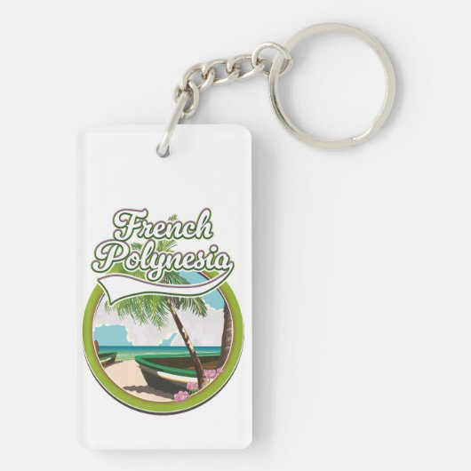 Frans-Polynesië reizen logo. Sleutelhanger (achterkant)