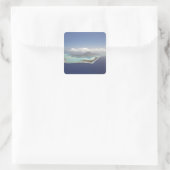 Frans-Polynesië, Tahiti, Bora Bora. De Vierkante Sticker (Tas)