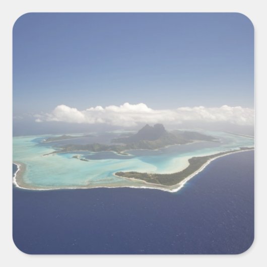 Frans-Polynesië, Tahiti, Bora Bora. De Vierkante Sticker (Voorkant)