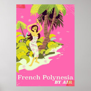 Frans Polynesië vintage-poster Poster