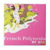 Frans Polynesië vintage-poster Tegeltje (Voorkant)