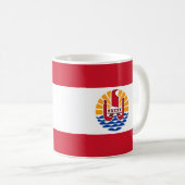 Frans-Polynesië Vlag Keramische Koffie Mok (Voorkant rechts)