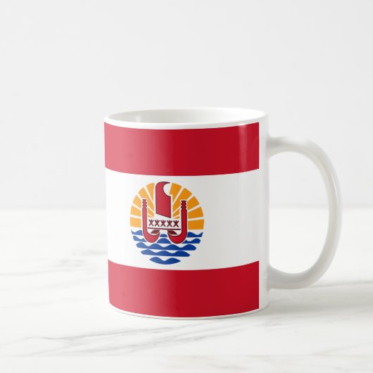 Frans-Polynesië Vlag Keramische Koffie Mok (Rechts)