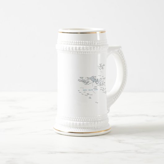 Frans-Polynesië vlag ~ Map Mok (Voorkant rechts)