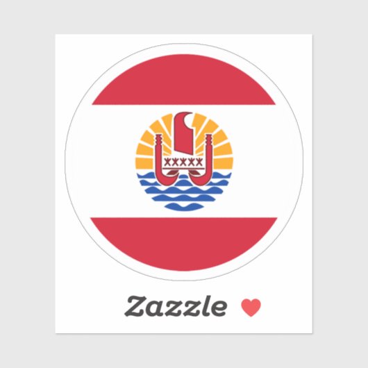 Frans-Polynesië Vlag Ronde Sticker (Vel)