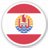 Frans-Polynesië Vlag Ronde Sticker (Voorkant)