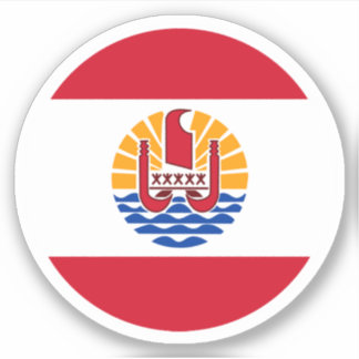 Frans-Polynesië Vlag Ronde Sticker
