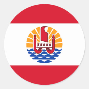 Frans-Polynesië, vlag Ronde Sticker