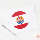 Frans-Polynesië, vlag Ronde Sticker (Envelop)