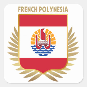 Frans-Polynesië-vlaggenschip Vierkante Sticker