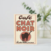  frans poster "Café chat noir" Briefkaart (Staand voorkant)