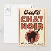  frans poster "Café chat noir" Briefkaart (Voorkant / Achterkant)