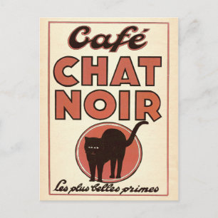 frans poster "Café chat noir" Briefkaart