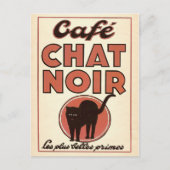 frans poster "Café chat noir" Briefkaart (Voorkant)