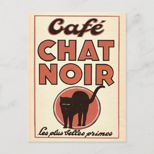  frans poster "Café chat noir" Briefkaart (Voorkant)