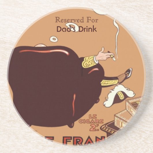 Frans Poster en aangepast label Zandsteen Onderzetter (Voorkant)