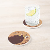 Frans Poster en aangepast label Zandsteen Onderzetter (Zijkant)