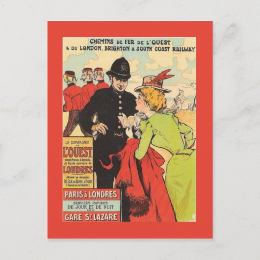  Frans poster, Parijs-Londen Briefkaart (Voorkant)