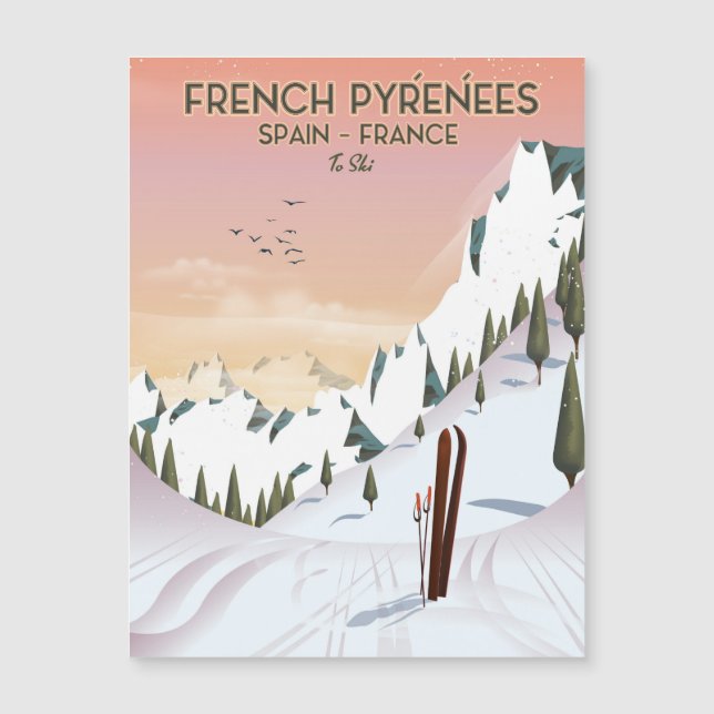Frans poster Pyrénées Ski (Voorkant)