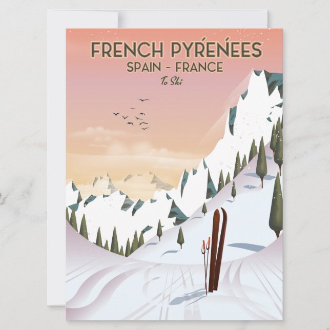 Frans poster Pyrénées Ski (Voorkant)