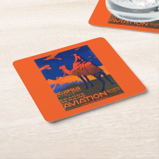 Frans Poster voor de promotie van luchtvaartmaatsc Kartonnen Onderzetters (Schuin)