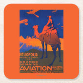 Frans Poster voor de promotie van luchtvaartmaatsc Kartonnen Onderzetters (Voorkant)