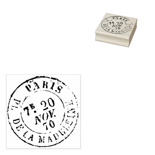  Frans Postmark Junk Journal Paris Craft Rubberstempel (Gestempeld)