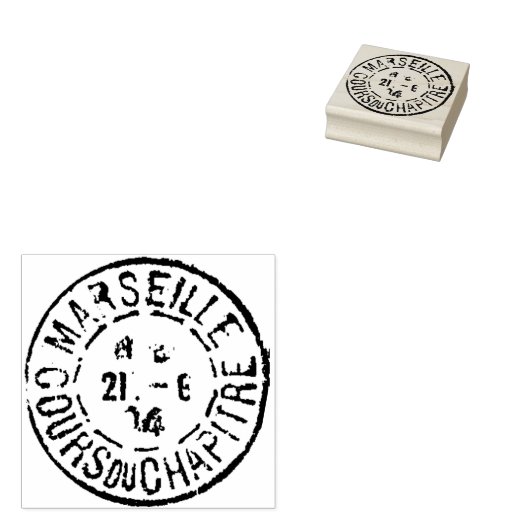 Frans Postmark Marseille Scrapbook Rubberstempel (Gestempeld)
