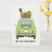 Frans Profiteer goed van groene Retro Fiat 500 Kaart (Gele Bloem)