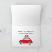 Frans Profiteer van Red Retro Fiat 500 Kaart (Binnen)