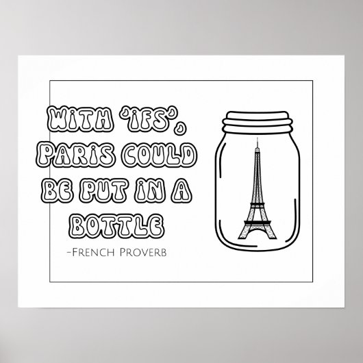 Frans Proverb Coloring Poster (Voorkant)
