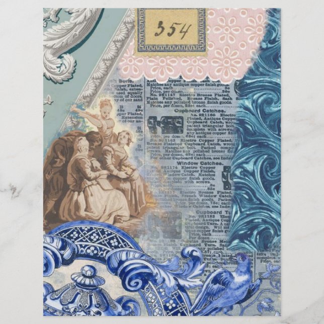 Frans provinciaal collage scrapbook papier (Voorkant)