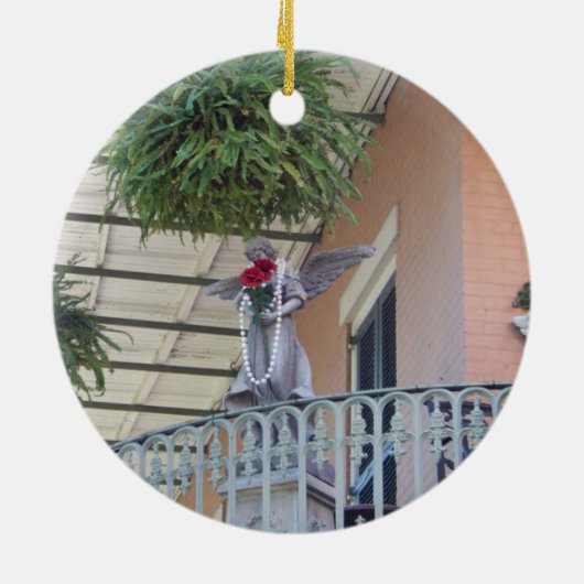 Frans Quarter Angel Keramisch Ornament (Achterkant)