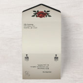 Frans Quarter Gothic Antiek Gold All In One Uitnodiging (Buitenkant)