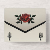 Frans Quarter Gothic Antiek Gold All In One Uitnodiging (Achterkant)