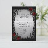 Frans Quarter Gothic RSVP met menukeuze (Staand voorkant)